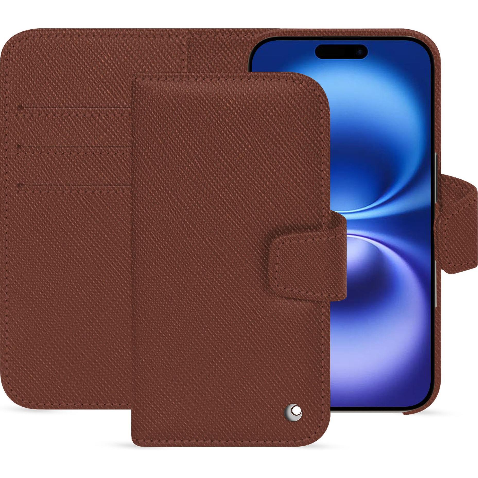 Thumbnail - Noreve Lederschutzhülle Apple iPhone 16 (Apple iPhone 16), Smartphone Hülle, Braun