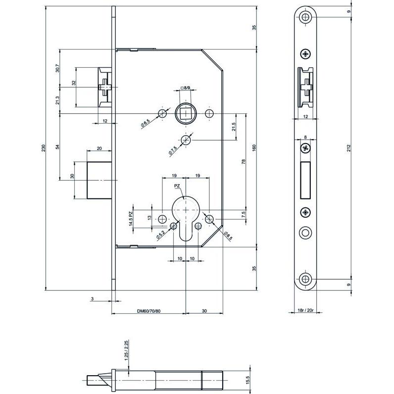 Thumbnail - Assa Abloy, Türschloss + Schliesszylinder, Sicherheits-Einsteckschloss Casa Alpha 35100 (Einsteckschloss)