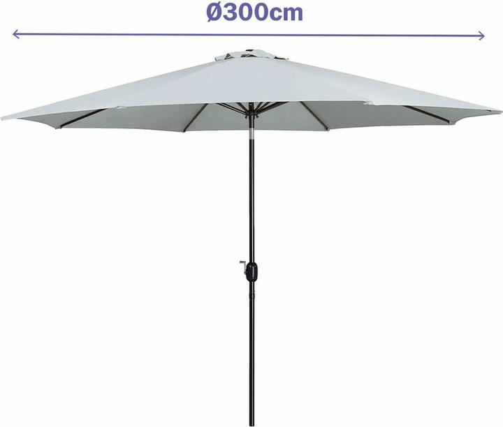 Actual product image Marbueno Umbrella Steel 8 Ribs D300 cm Polyester White Garden, Pool, Terrace 10487