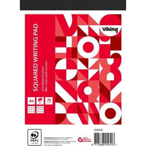 Viking, Heft + Block, Notizblock DIN A6 Kariert (A6, Kariert, Weicher Einband)