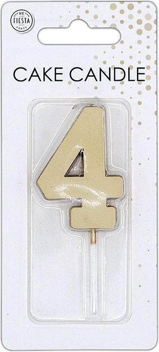 Produktbild Globos Europe Kuchenkerze 4,5 cm, Metallic-Gold, Nr. 4