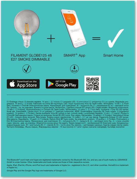 Actual product image Ledvance Smart Globe 125 (E27, 6 W, 540 lm, 1 x, F)