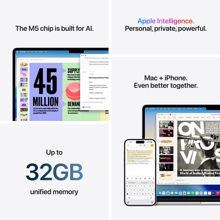 Immagine prodotto Apple MacBook Air - 2026 (15.30", 1000 GB, 16 GB, Svizzera, M5)