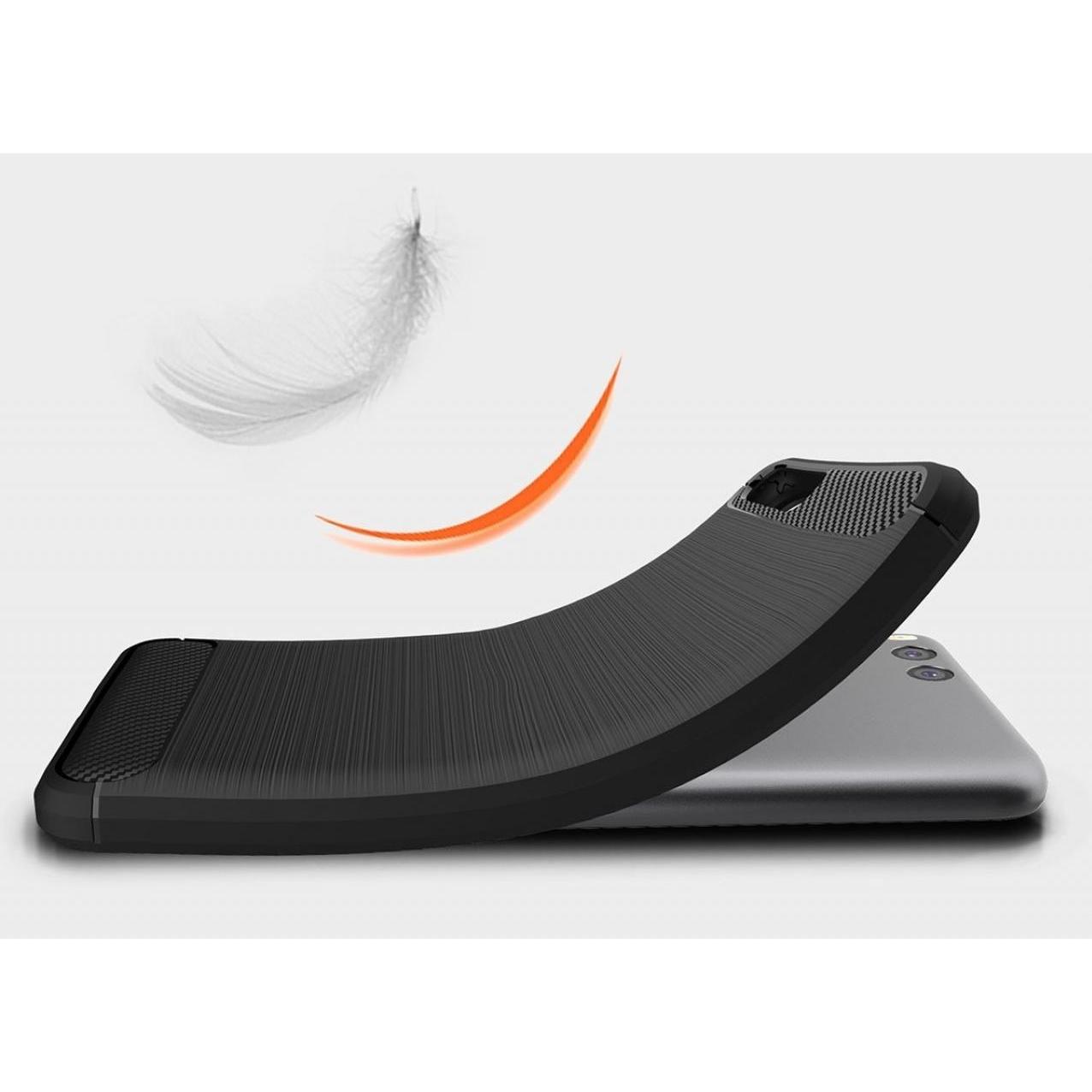 Thumbnail - Screenguard Xiaomi Mi 6 Hülle Carbon Brushed Soft TPU (Xiaomi Mi 6), Smartphone Hülle, Schwarz