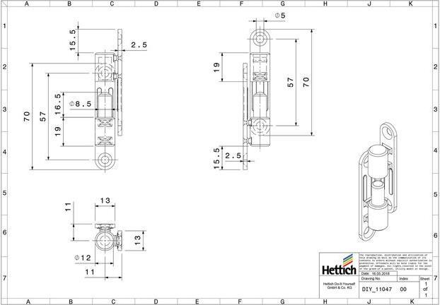 Immagine prodotto Hettich Renovierband verzinkt 13x70 mm, 2 Stck