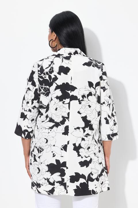 Immagine prodotto Ulla Popken Giacca con texture a costine, revers e fiori staccabili (46, 48)
