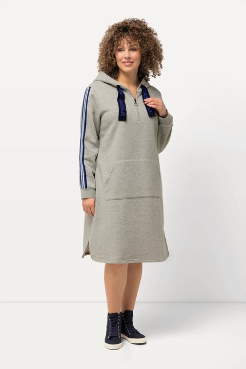 Produktbild Ulla Popken Sweatkleid, A-Linie, Kapuze, Glitzerstreifen, Langarm (46, 48)