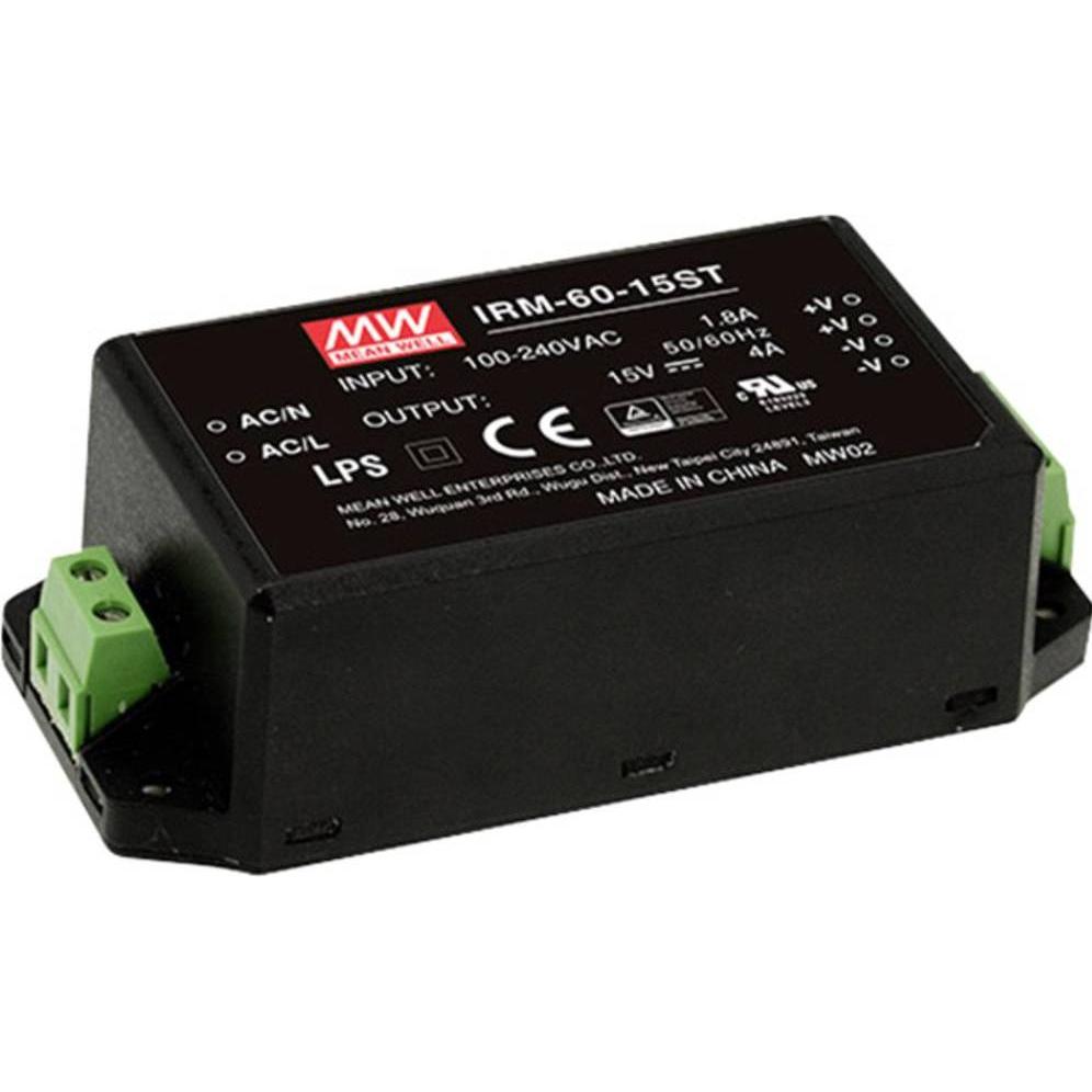 MeanWell, Convertitore di tensione, MW IRM-60-15ST - AC/DC-Wandler, 85 - 264 V AC, 15 V DC, Modul