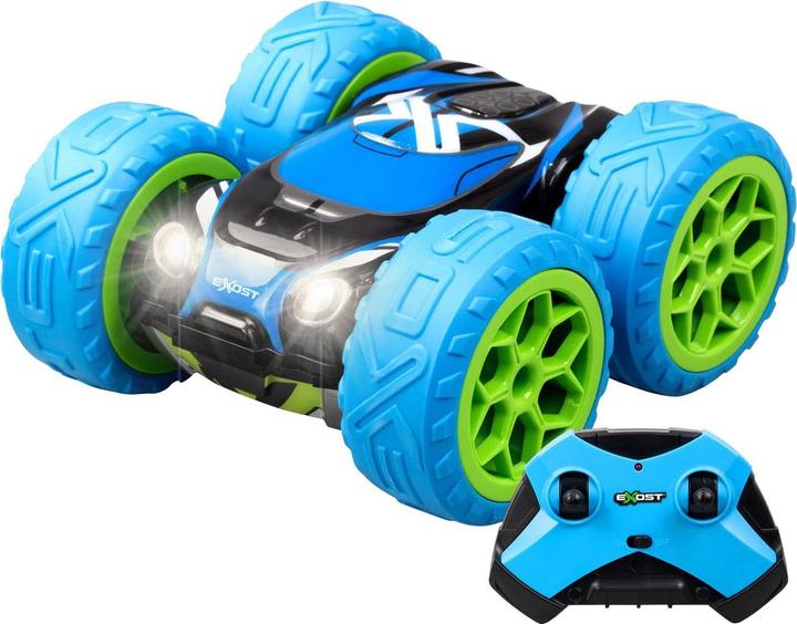 Spectron Exost RC 360 Cross MX ferngesteuertes Stuntauto Blau/Grün - 12 km/h