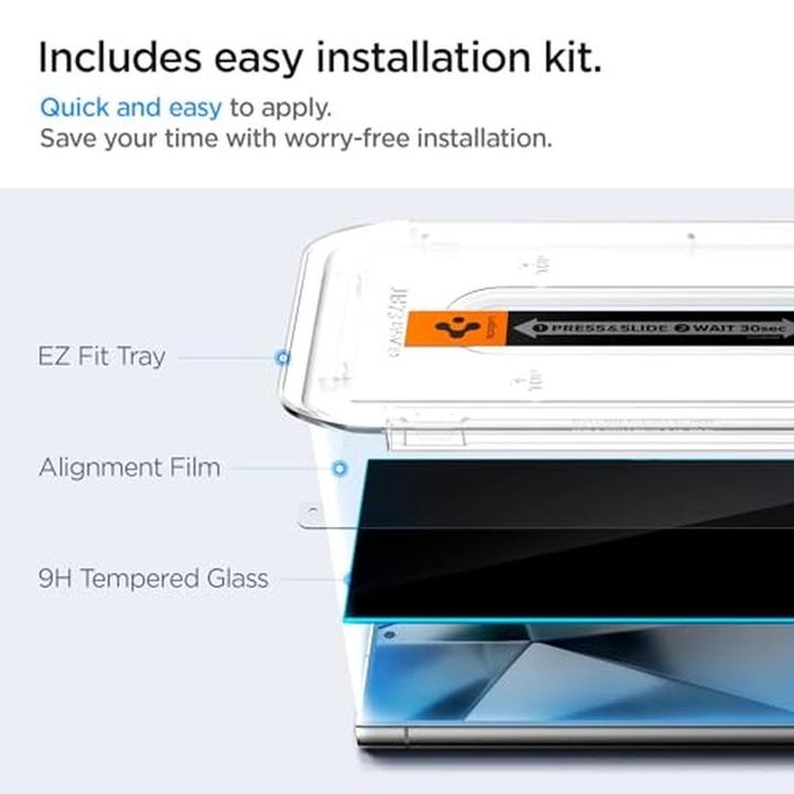 Actual product image Spigen GLAS.tR EZ Fit Privacy (2 pcs., Samsung Galaxy S24 Ultra)
