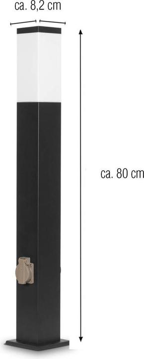 Actual product image Grafner Path light stand lamp 80 cm anthracite with 2 sockets (E27, IP44)
