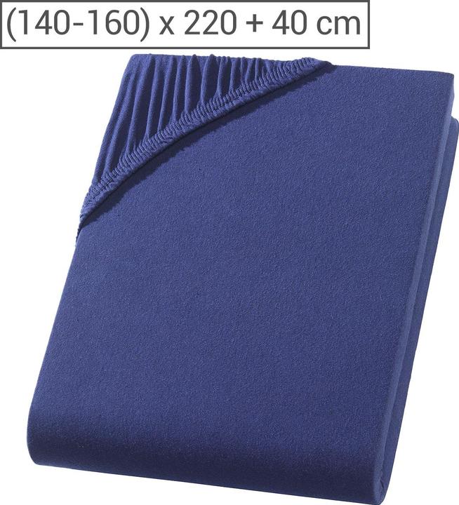 Produktbild Casativo Premium Spannbetttuch für Boxspringbett & Wasserbett - Navy, 140-160x220 cm - 190g/m2 (140-160 x 220 cm)