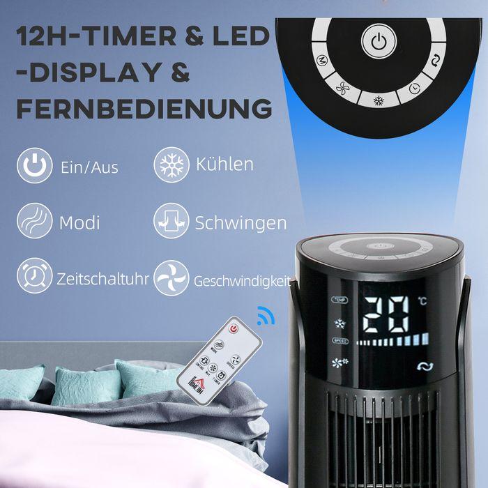 Produktbild Swisshandel24 Luftkühler Turmventilator mit Wasserkühlung Fernbedienung, 12h Timer, 4 Modi (58.20 dB)