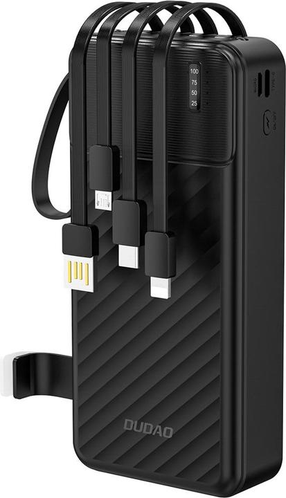 Actual product image Dudao K11 Pro 20000mAh Powerbank mit integrierten Kabeln - Schwarz (20000 mAh, 10 W)