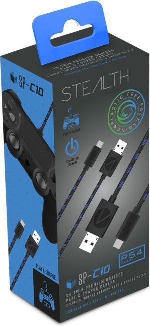 Immagine prodotto Stealth Lotto Di 2 Cavi Play & Charge 3m Per Manette Ps4 (PS4)