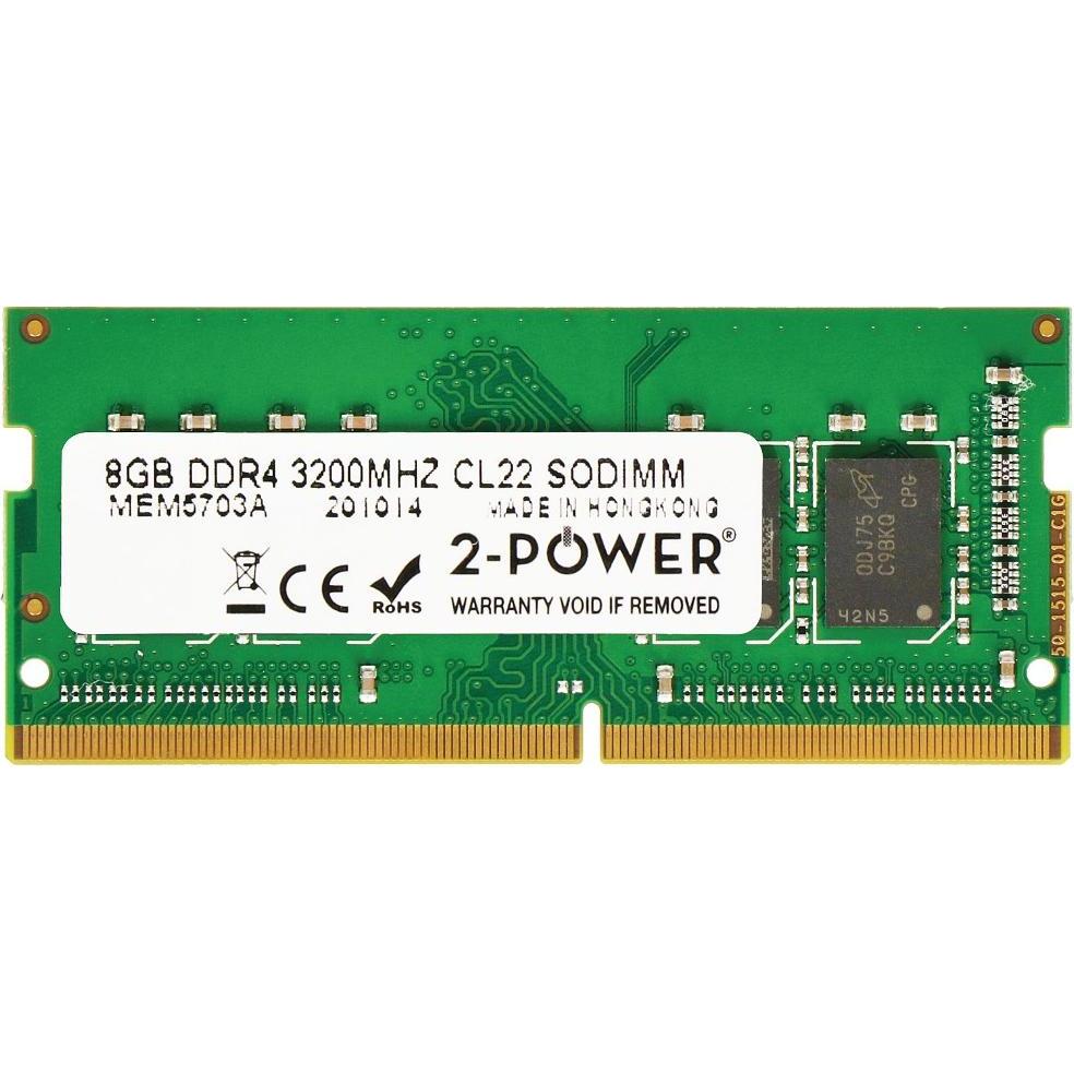 2-Power 8GB DDR4 3200MHz CL22 SODIMM (3200 MHz, DDR4-RAM, SO-DIMM), Memoria RAM