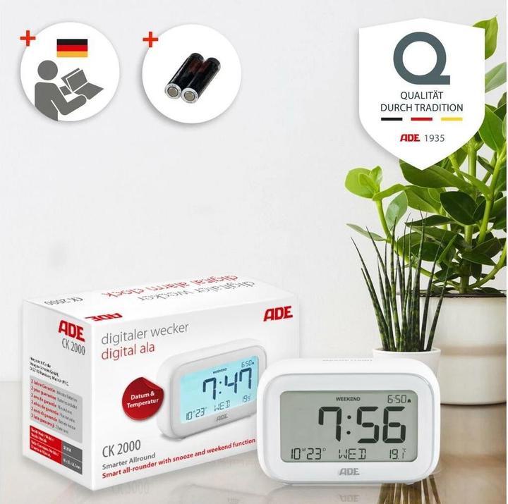Actual product image ADE Digital alarm clock with temperature display