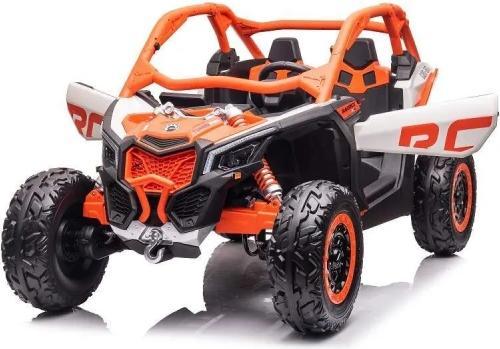 Es-toys Kinderfahrzeug – Elektro Auto „Can Am RS Orange“ – 24V Akku, Allrad + 2 Sitzer + Ledersitz + (24 V)
