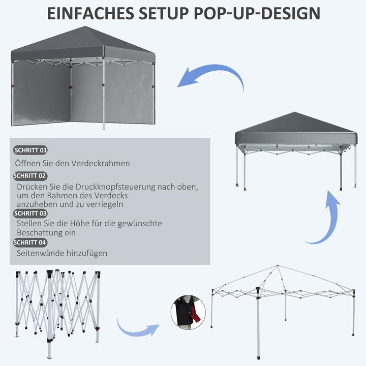Immagine prodotto Outsunny Padiglione pieghevole con accessori (297 cm, 297 cm)