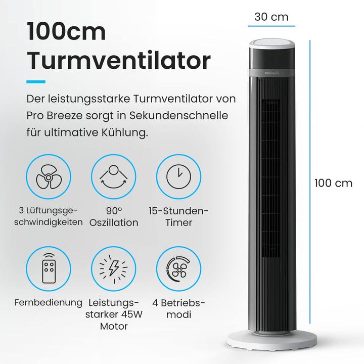 Image du produit Breeze Ventilateur de tour oscillant (48 dB)