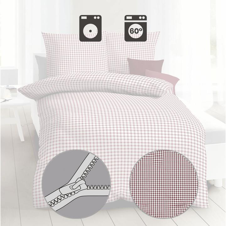 Produktbild Kaeppel Biber Bettwäsche Vichy Karo rot (Bettwäsche Set, 80 x 80 cm, 155 x 220 cm)