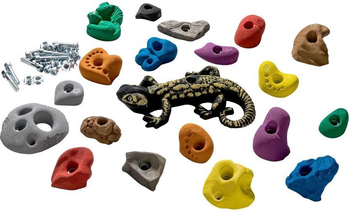 Actual product image Kletterbude Climbing holds complete set StarterKids variety (Colored)