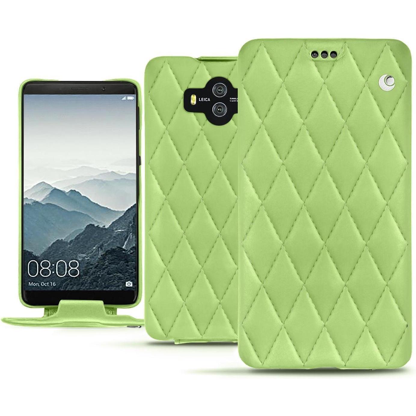Noreve Lederschutzhülle vertikal (Huawei Mate 10), Smartphone Hülle, Grün
