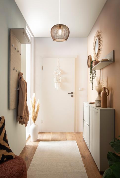 Image du produit Schildmeyer Edno Schuhkipper Schuhschrank cremebeige / Canasta Dekor 2 Klappen