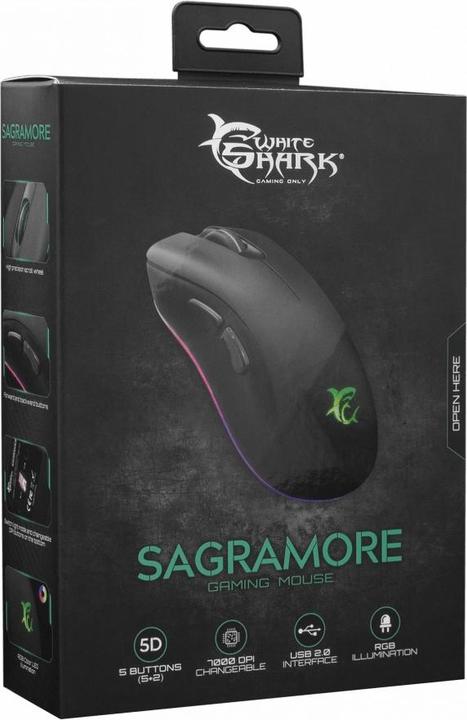 Image du produit White Shark Souris de jeu Sagramore avec illumination RGB (Filaire)