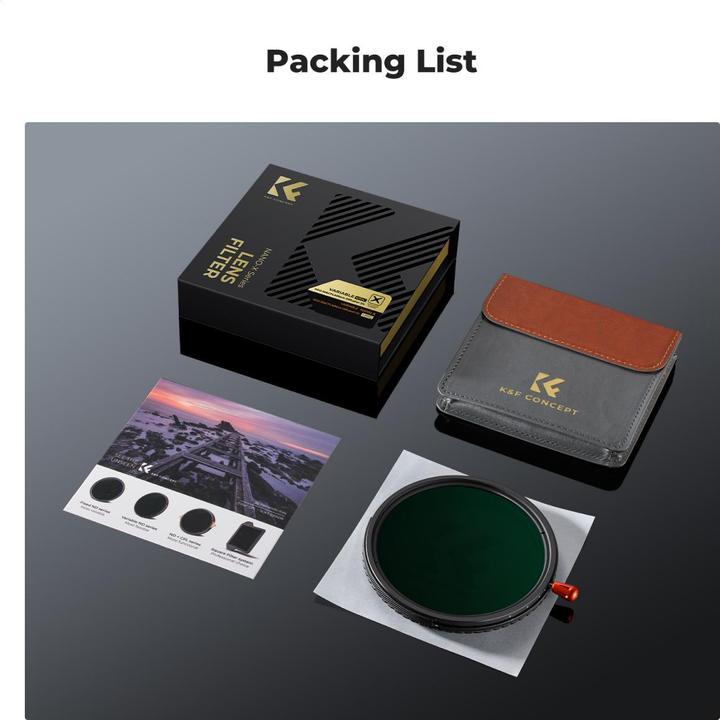 Image du produit K&F Concept 58MM 3-in-1 CPL&Variable ND2ND32&Black Mist 1/4 Filter, wo. Black Cross (Nano-X Series) (58 mm, Filtre Black Mist)