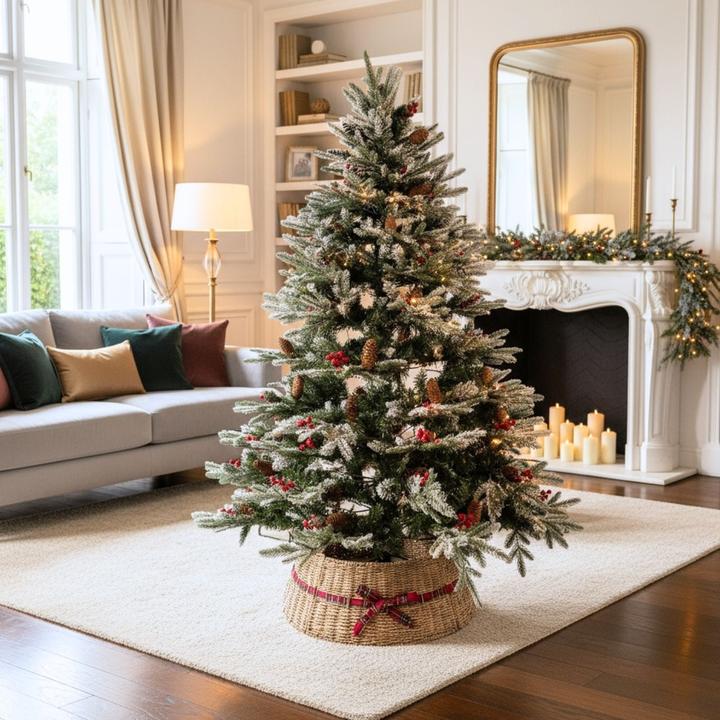 Produktbild Hermex Weihnachtsbaumkorb Tannenbaum-Kragen Christbaum-Rock Flechtkorb