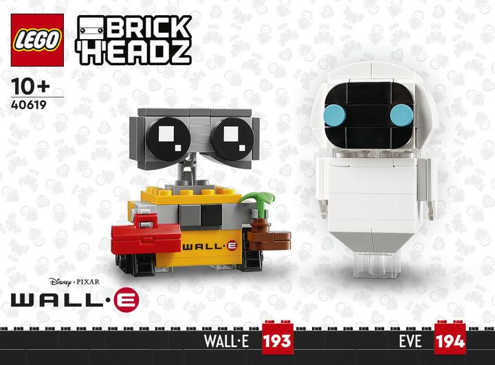 Image du produit LEGO EVE et WALL-E (40619, LEGO BrickHeadz, LEGO Disney)