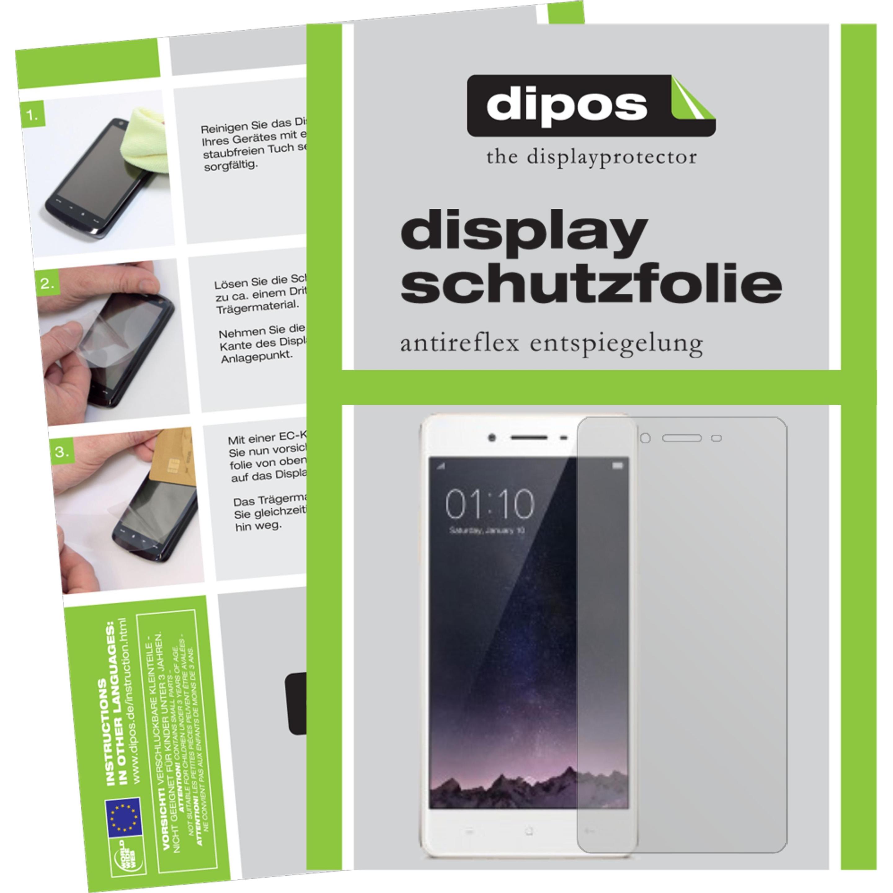 Dipos Displayschutzfolie Antireflex (2 Stück, Oppo F1), Smartphone Schutzfolie, Transparent