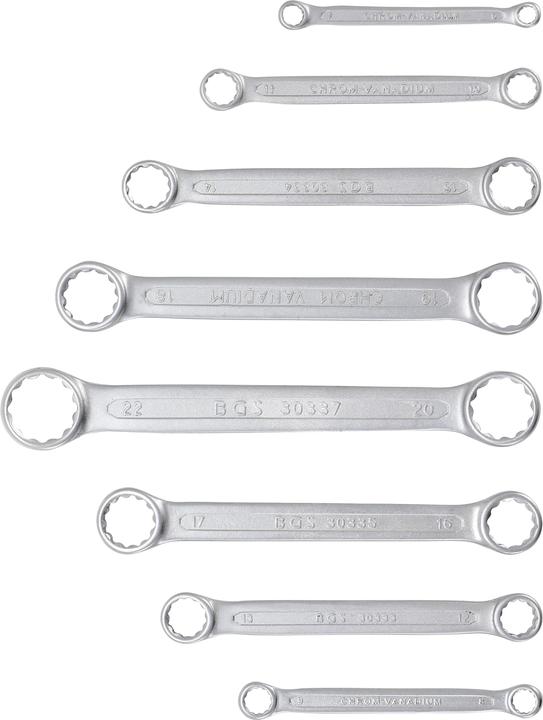 Produktbild BGS Doppel-Ringschlüssel-Satz extra flach SW 6 - 22 mm 8-tlg. (19 mm, 6 mm, 12 mm, 14 mm, 22 mm, 16 mm, 10  mm, 21 mm, 18 mm, 7 mm, 17 mm, 11 mm, 15 mm, 8 mm, 9 mm, 13 mm, 20 mm)