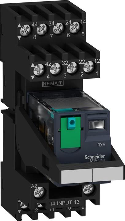 Produktbild APC Miniatur-Steckrelais mit LED RXM, 4 Wechsler, DC, 24V, 6A, Schraubklemme