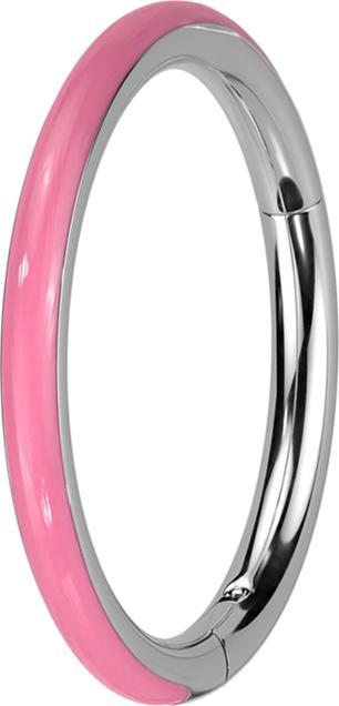 Actual product image Star Piercing Micro segment ring foldable silver sideways pink "Glow (Titanium, without brass)