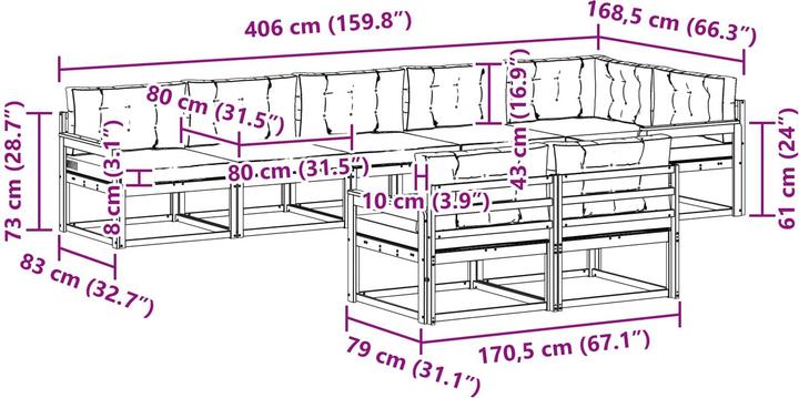 Produktbild vidaXL Outdoor-Sofa