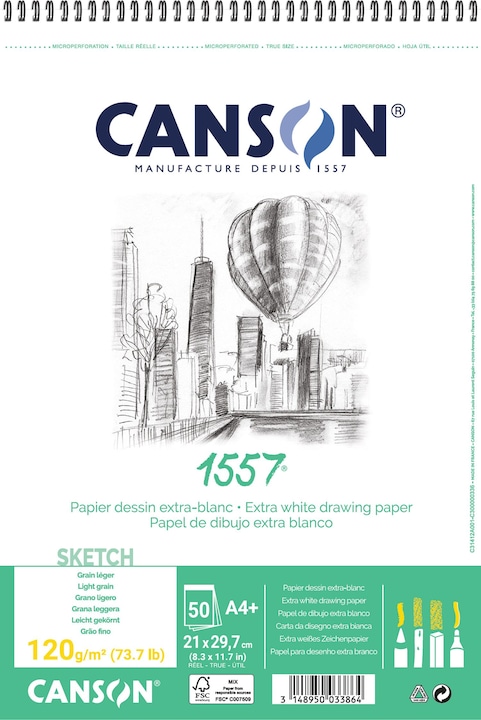 Canson Skizzenpapier (A4, Blanko, Weicher Einband)