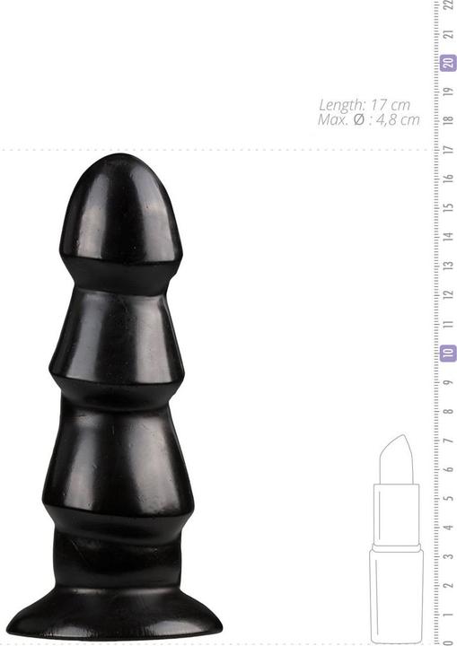 Produktbild All Black Analdildo mit Riffeln