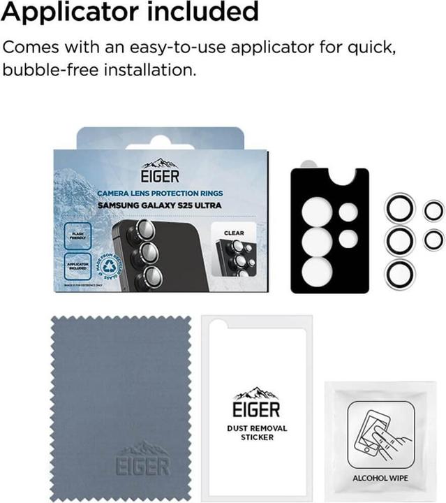 Produktbild Eiger Mountain Glass Lens Ring (1 Stk., Samsung Galaxy S25 Ultra)