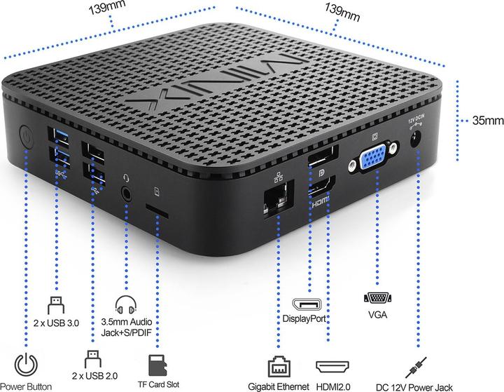 Actual product image Minix Neo G41V-4 Max (Intel Celeron N4100, 128 GB, 128 GB, UHD Graphics 600)