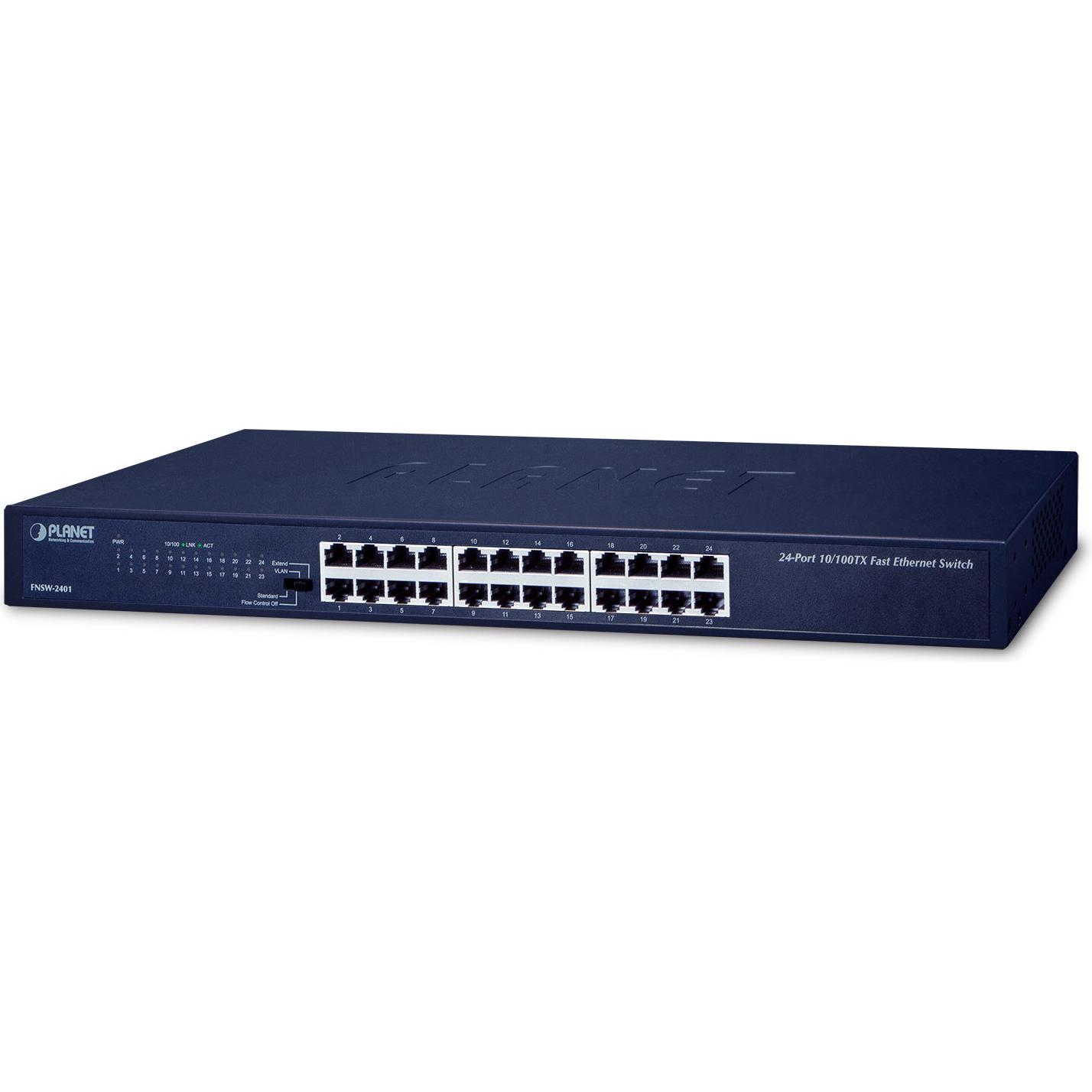 Planet Fnsw-2401 (24 Ports), Netzwerk Switch, Schwarz