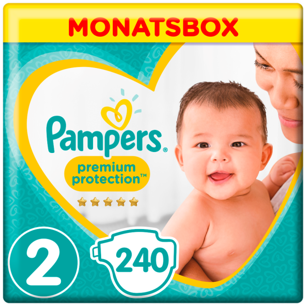 Pampers Premium Protection (Gr. 2, Monatsbox, 240 Stück)