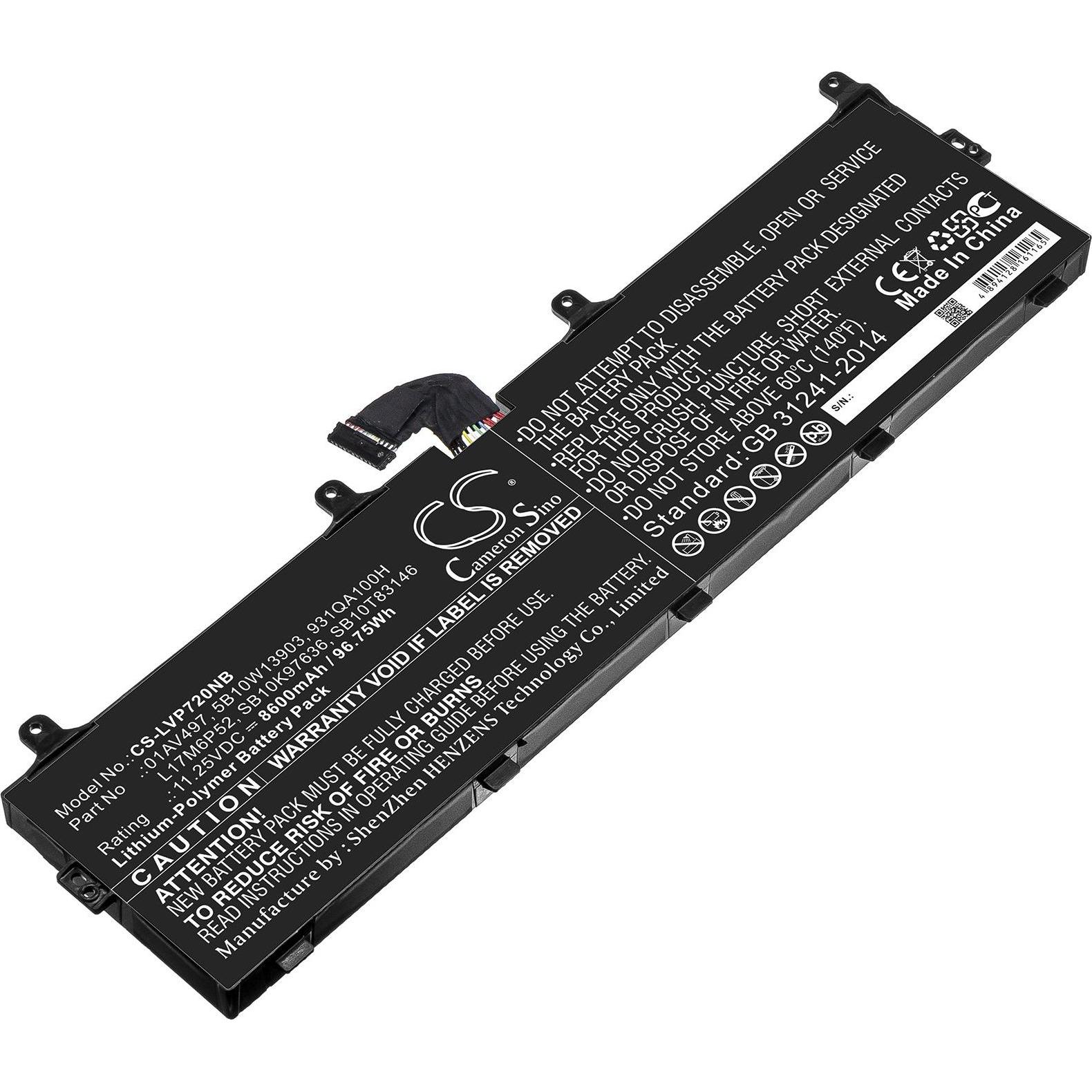 Thumbnail - Lenovo Internal, 6c, 99Wh, LiIon, SMP (6 Zellen, 8800 mAh), Notebook Akku