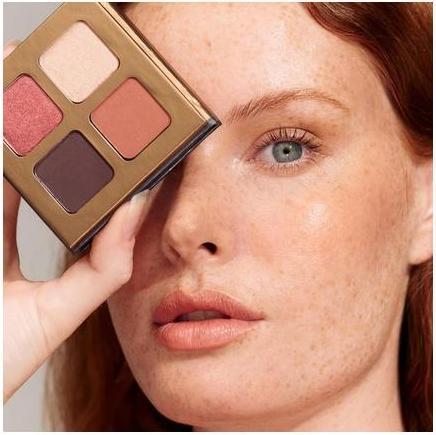 Inika Organic Organische Quad Lidschatten-Palette mit mineralischem Schimmer, langanhaltend und hochpigmentiert