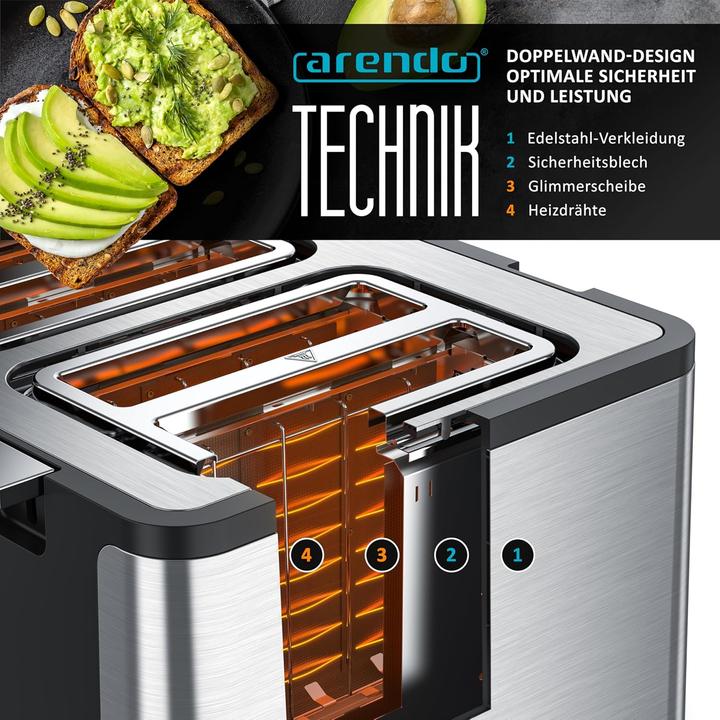 Actual product image Arendo Toaster 4 Scheiben