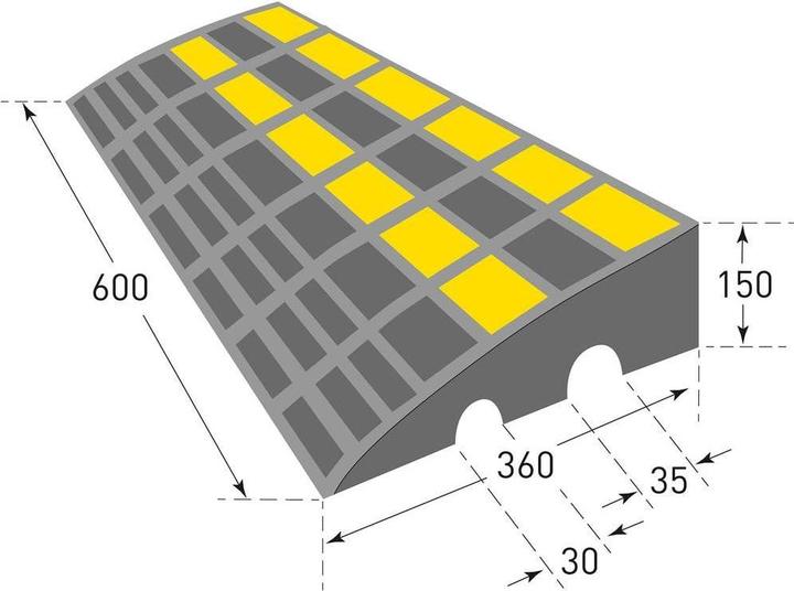 Produktbild Moravia MORION Bordstein-Rampe Gummi 360 x 600 x 150 mm