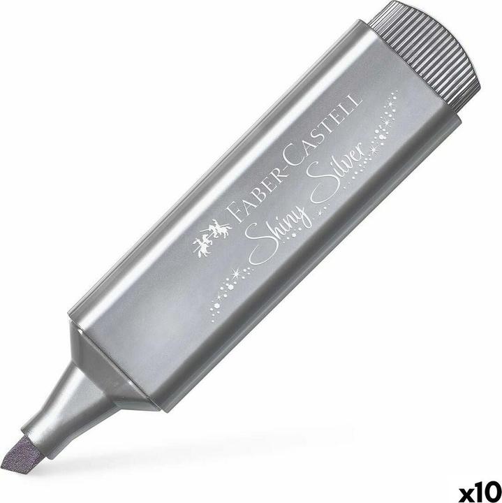 Produktbild Faber-Castell Textmarker TL 46 Metallic, 3 Strichstärken: 1/2/5 mm, Tinte auf Wasserbasis, 4/10 S... (10x)