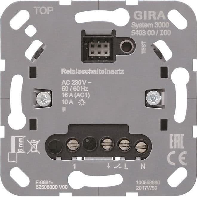 Gira, Zubehör Schalterprogramm, System 3000 Relais 540300 Schalteinsatz