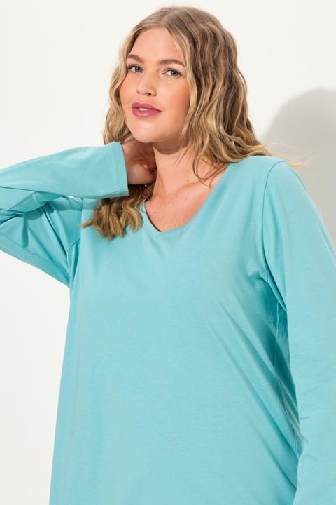Produktbild Ulla Popken Shirt, Slim, V-Ausschnitt, Langarm (54)